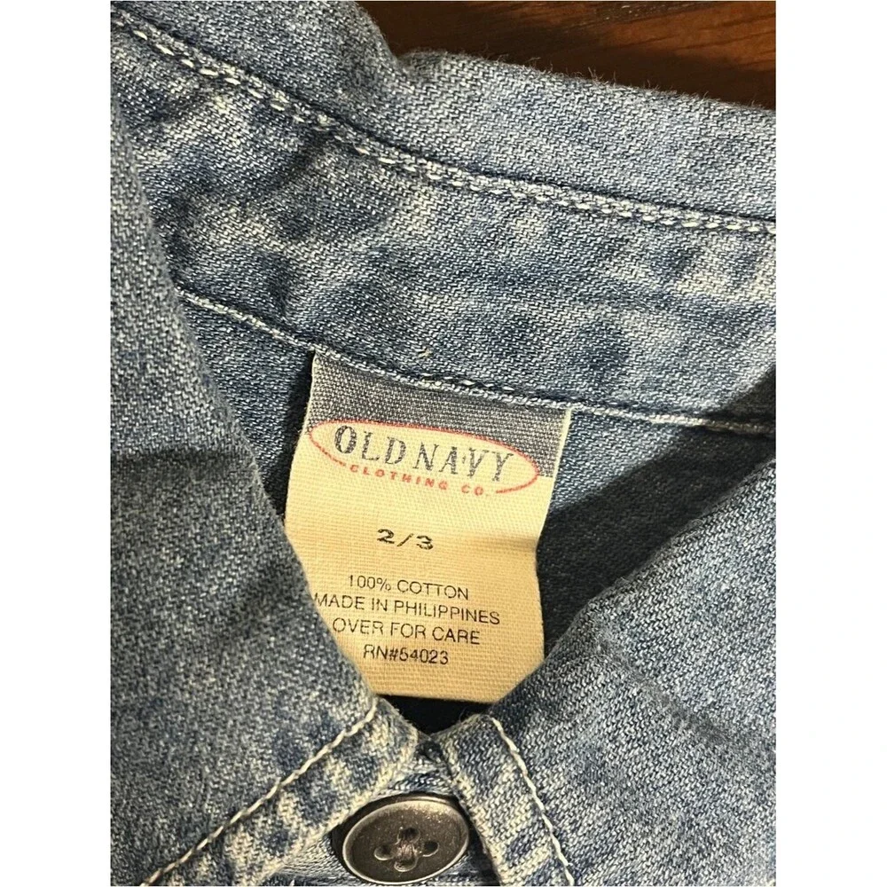 VTG Boys denim shirt Sz 2/3 NWT